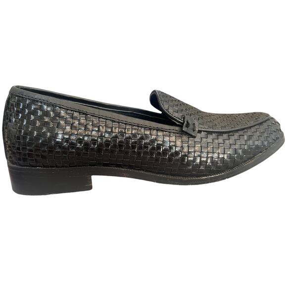 Jeffrey Campbell Black Woven Leather Loafers Sise Womens 8 - Picture 1 of 8